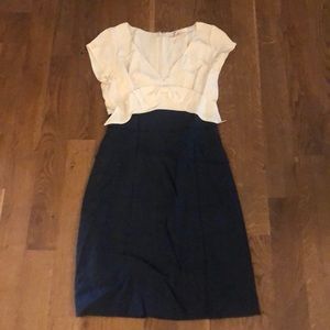 Rebecca Taylor cream and navy dress